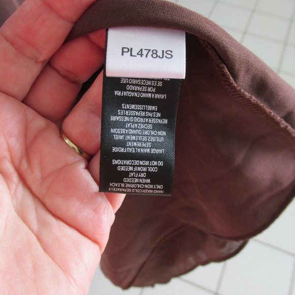 Max&Cleo Mahogany Brown Silk Chiffon Halter Dress NYE Size 10 - Picture 9 of 13